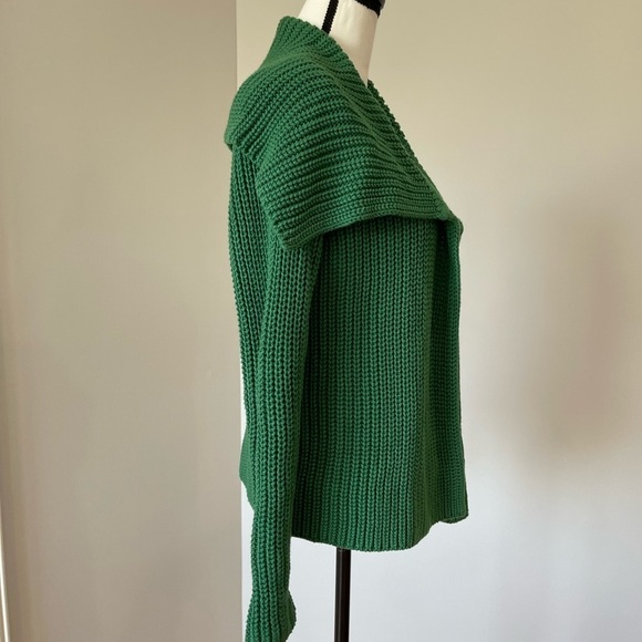 Talbots open front shawl collar heavier weight sweater in green size medium - Picture 4 of 11